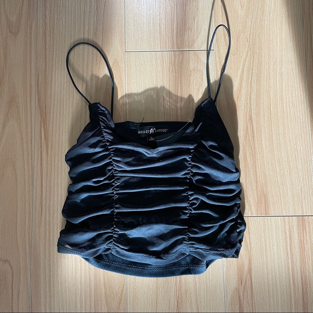 Ruched Crop Tank Top